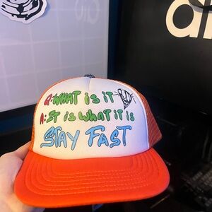 Chrome Hearts Orange and Black Trucker Hat